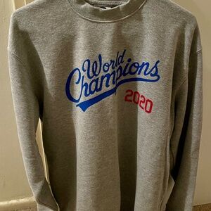Los Angeles Dodgers 2020 World Series Champions Mens Gray Sweatshirt M